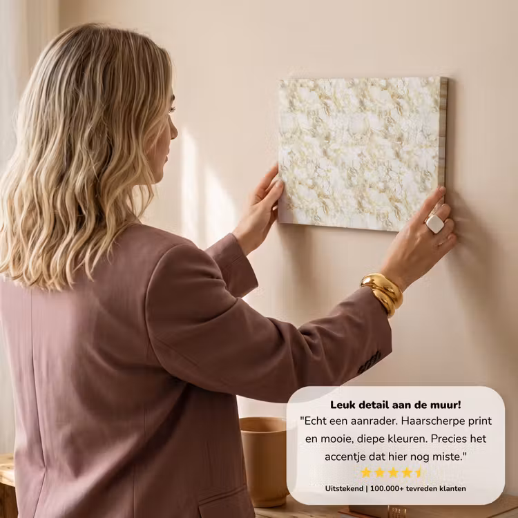 Canvas schilderij - Warm - Gouden - Marmer - Patroon — 2