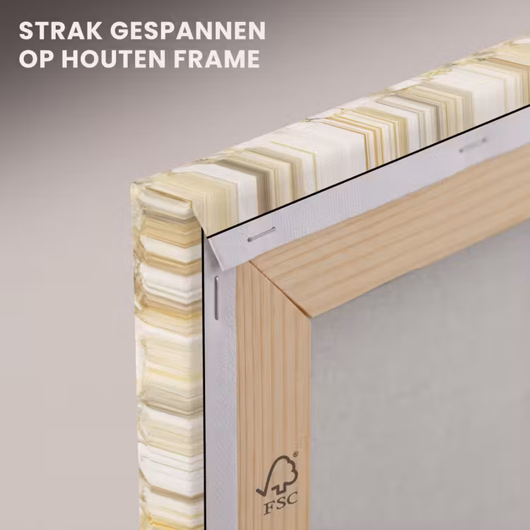 Canvas schilderij - Warm - Gouden - Marmer - Patroon — 6