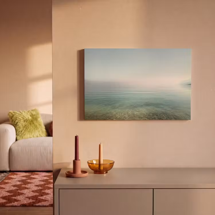Canvas schilderij - Zee - Horizon - Blauw - Mist — 2