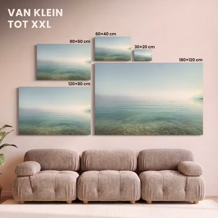 Canvas schilderij - Zee - Horizon - Blauw - Mist — 8