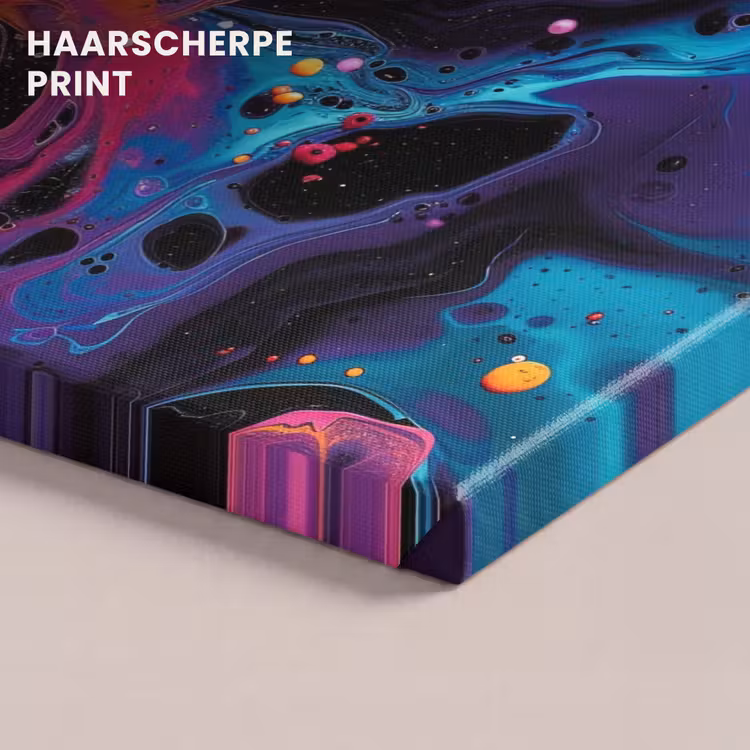 Canvas schilderij - Kleurrijk - Verf - Zwart — 5