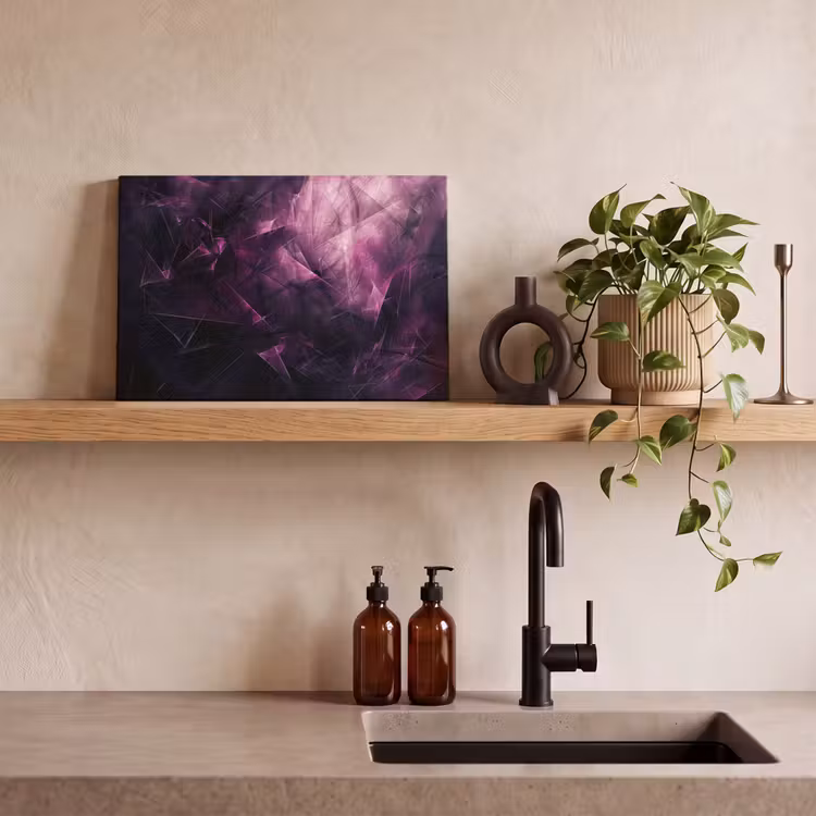 Canvas schilderij - Paars - Licht - Zwart — 4