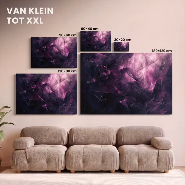 Canvas schilderij - Paars - Licht - Zwart — 7