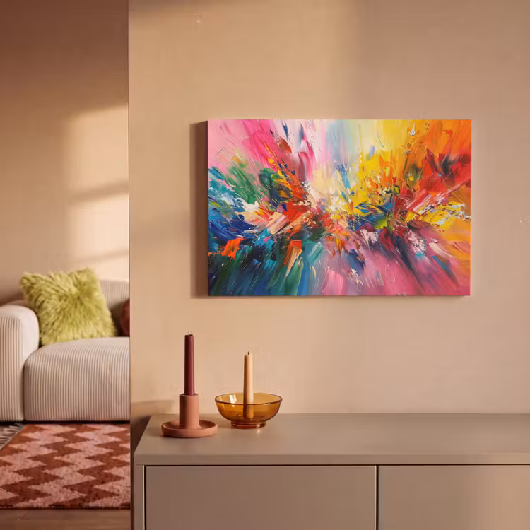 Canvas schilderij - Verf - Kleurrijk - Explosie — 2