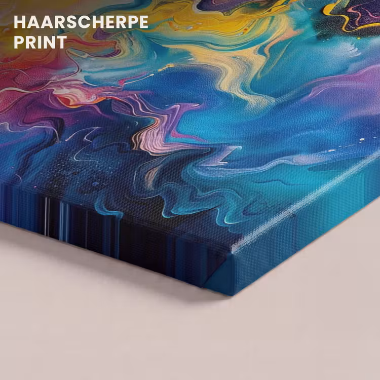 Canvas schilderij - Verf - Kleurrijk - Zwart - Kleuren — 5