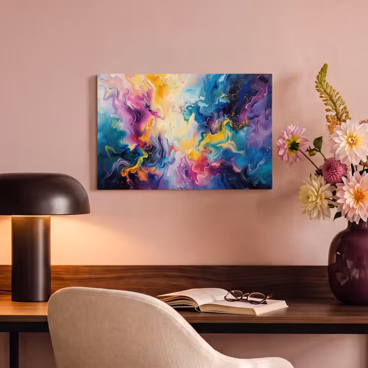 Canvas schilderij - Verf - Kleurrijk - Zwart - Kleuren — 6