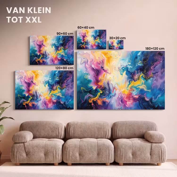 Canvas schilderij - Verf - Kleurrijk - Zwart - Kleuren — 7