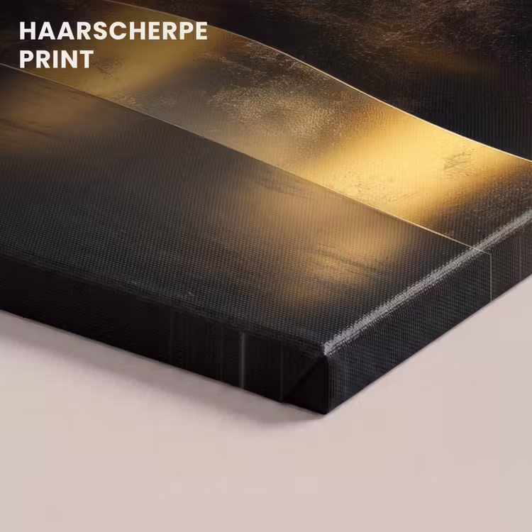 Canvas schilderij - Zwart - Goud - Golven - Schaduw — 5