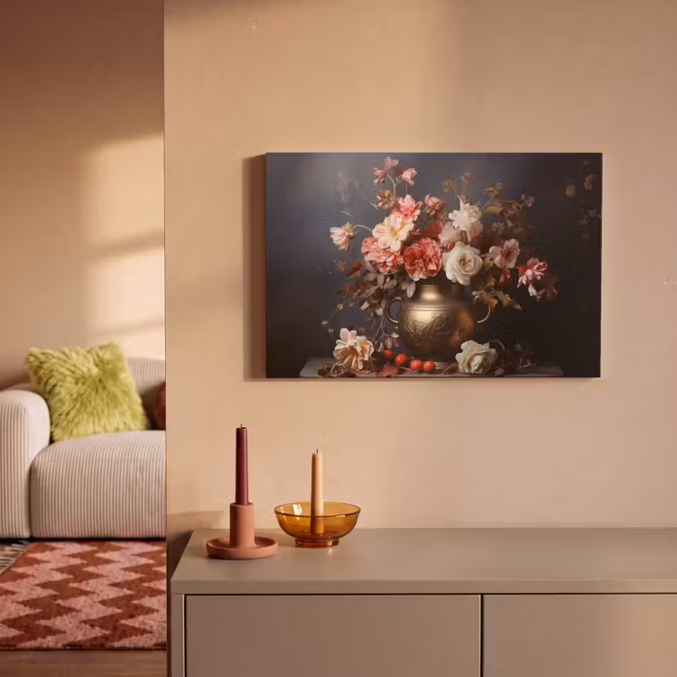 Canvas schilderij - Stilleven - Bloemen - Rozen - Boeket - Vaas — 2