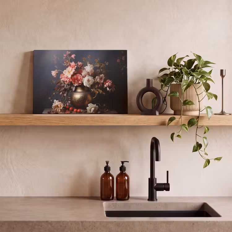 Canvas schilderij - Stilleven - Bloemen - Rozen - Boeket - Vaas — 4