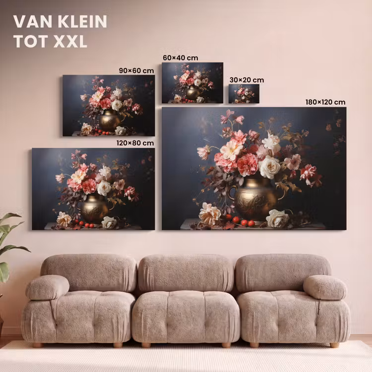 Canvas schilderij - Stilleven - Bloemen - Rozen - Boeket - Vaas — 7