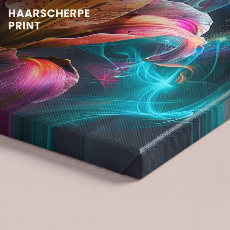 Canvas schilderij - Kleurrijk - Bloemen - Zwart — 5