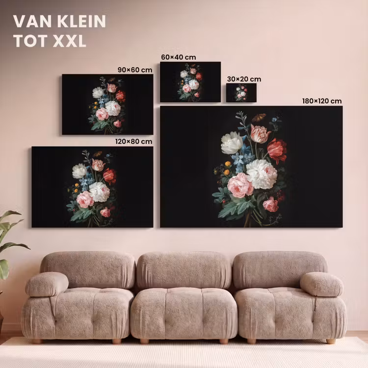 Canvas schilderij - Boeket - Kleurrijk - Klassiek — 8