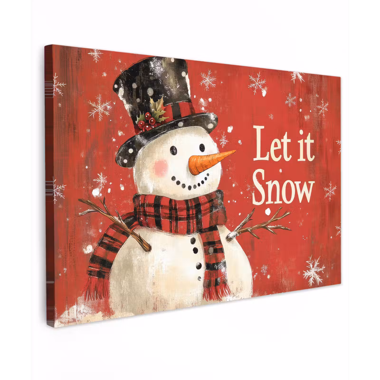 Canvas schilderij - Sneeuwpret - Winter - Sneeuwpop — 1