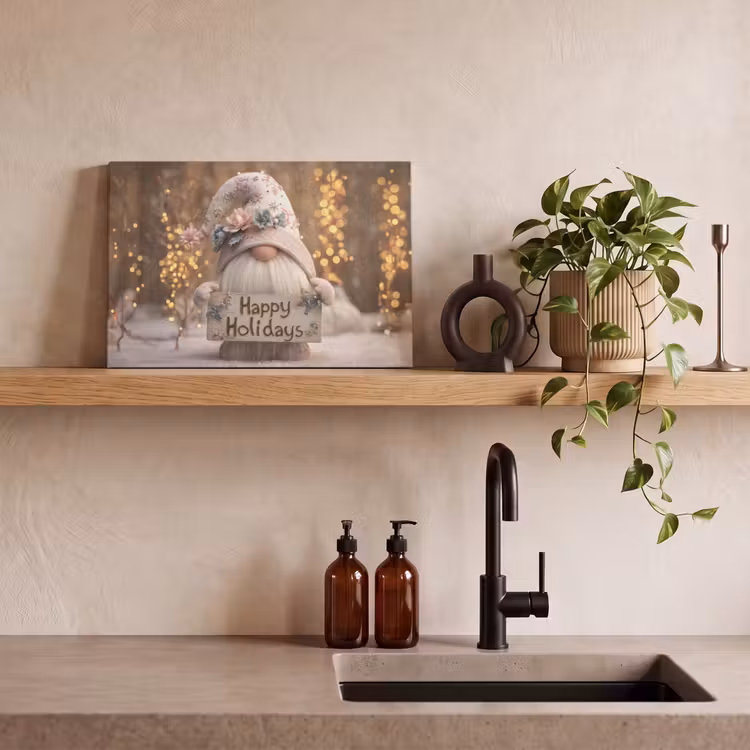 Canvas schilderij - Kerst - Gnome - Bord - Kleurrijk — 4