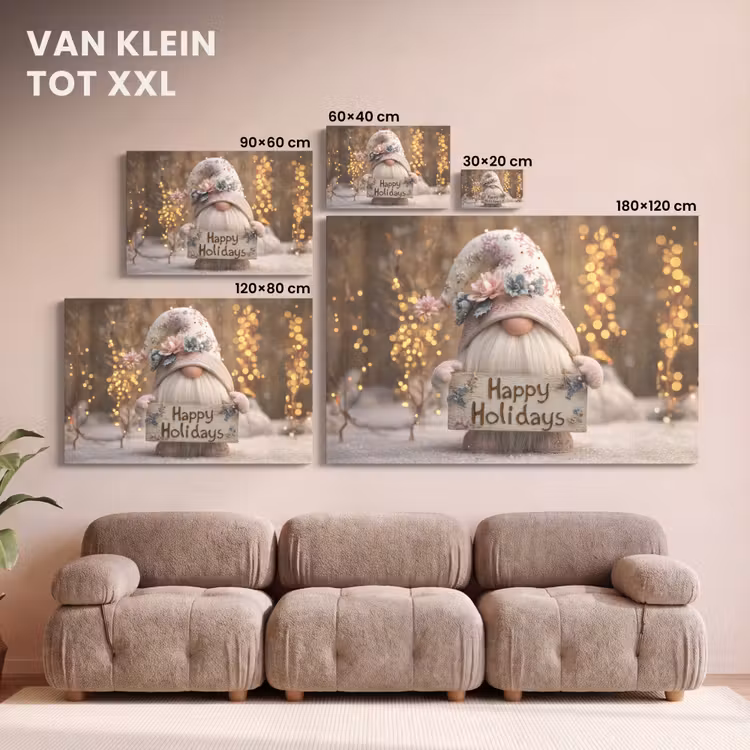 Canvas schilderij - Kerst - Gnome - Bord - Kleurrijk — 8