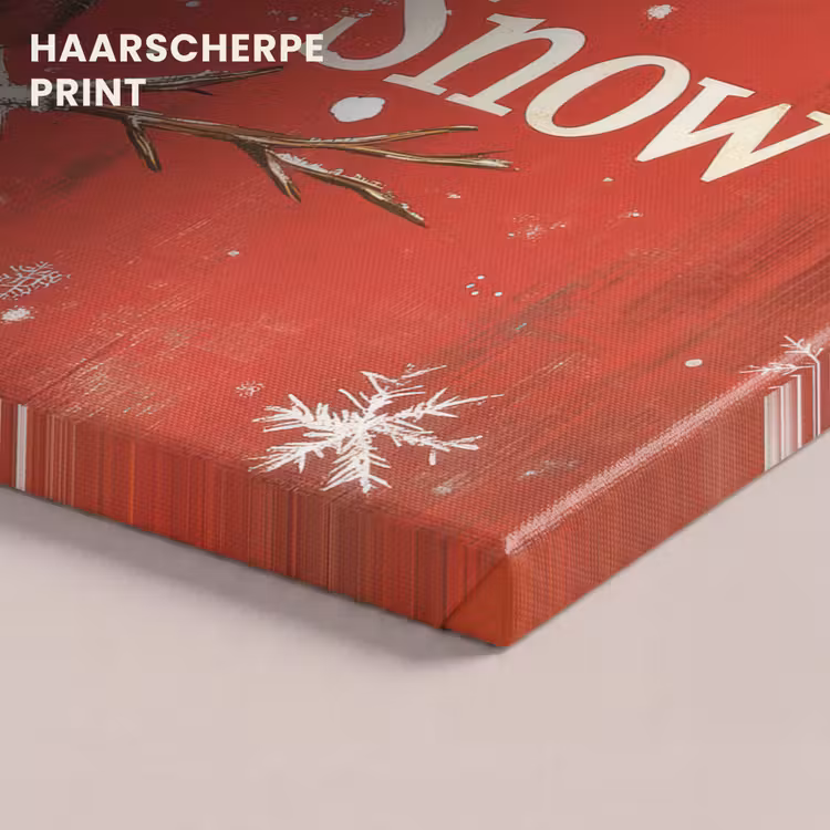 Canvas schilderij - Sneeuwpret - Winter - Sneeuwpop — 5