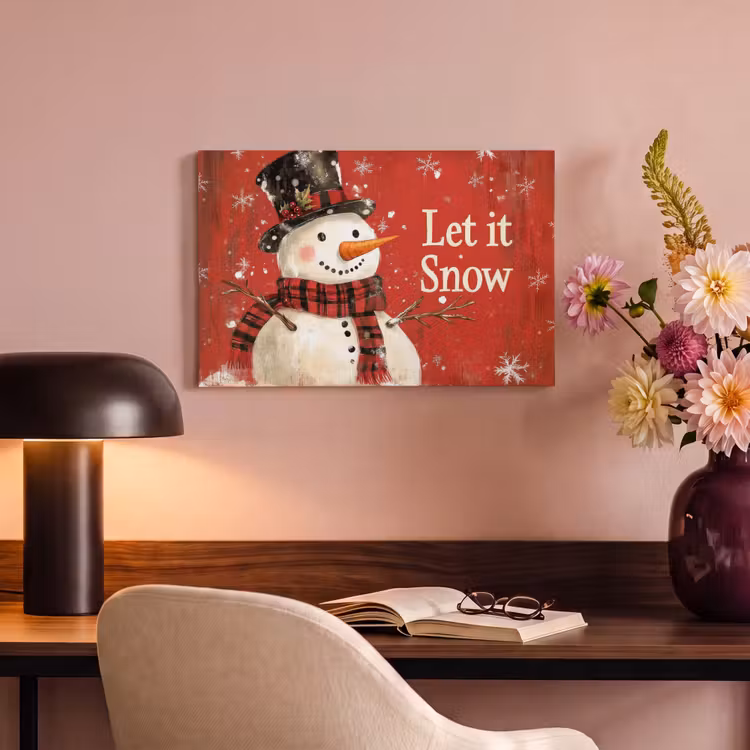 Canvas schilderij - Sneeuwpret - Winter - Sneeuwpop — 6