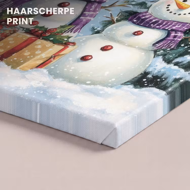 Canvas schilderij - Vrolijk - Sneeuw - Kleurrijk — 5
