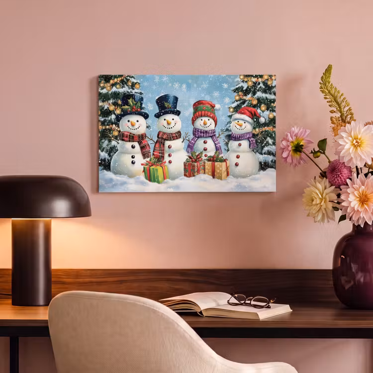 Canvas schilderij - Vrolijk - Sneeuw - Kleurrijk — 6
