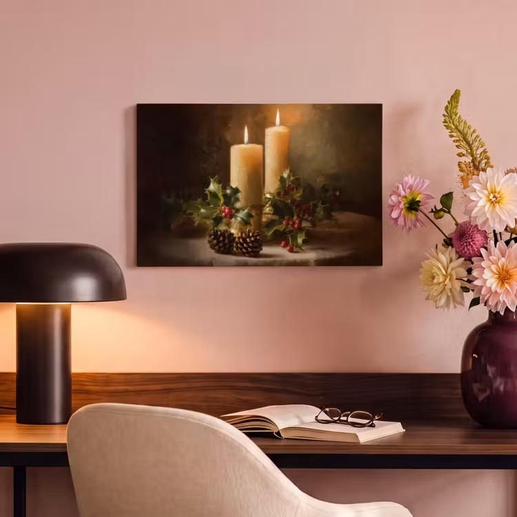 Canvas schilderij - Kaarslicht - Kerst - Veelkleurig — 6
