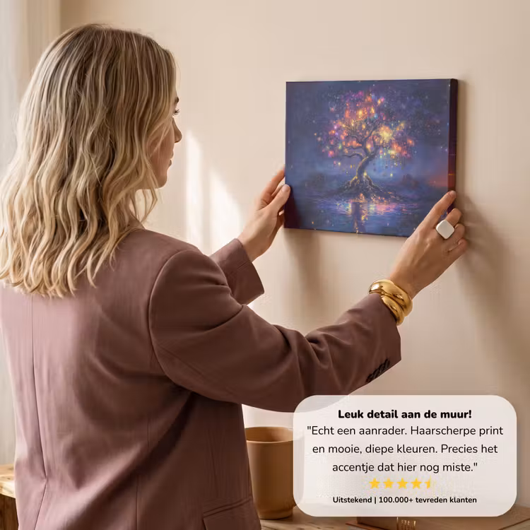Canvas schilderij - Kosmisch - lichtboom - Kerst - Kleurrijk — 3
