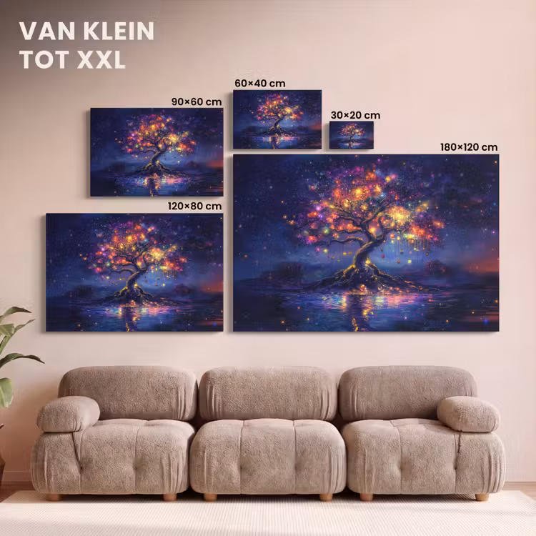Canvas schilderij - Kosmisch - lichtboom - Kerst - Kleurrijk — 8
