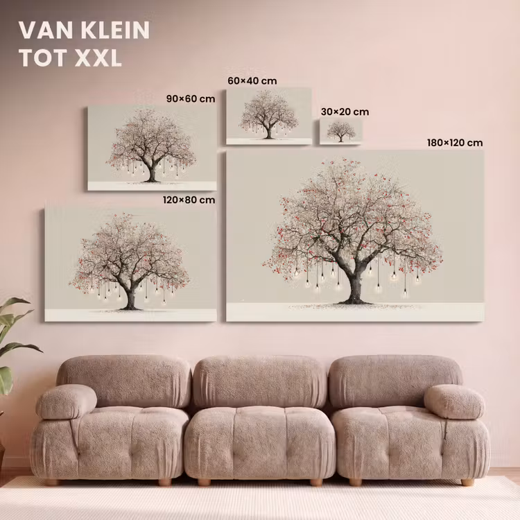 Canvas schilderij - Lichtboom - Winter - Kerst - Meerkleurig — 8
