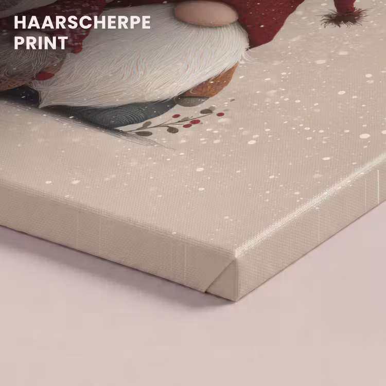 Canvas schilderij - Kabouters - Kerst - Sneeuw - Puntmutsen — 5