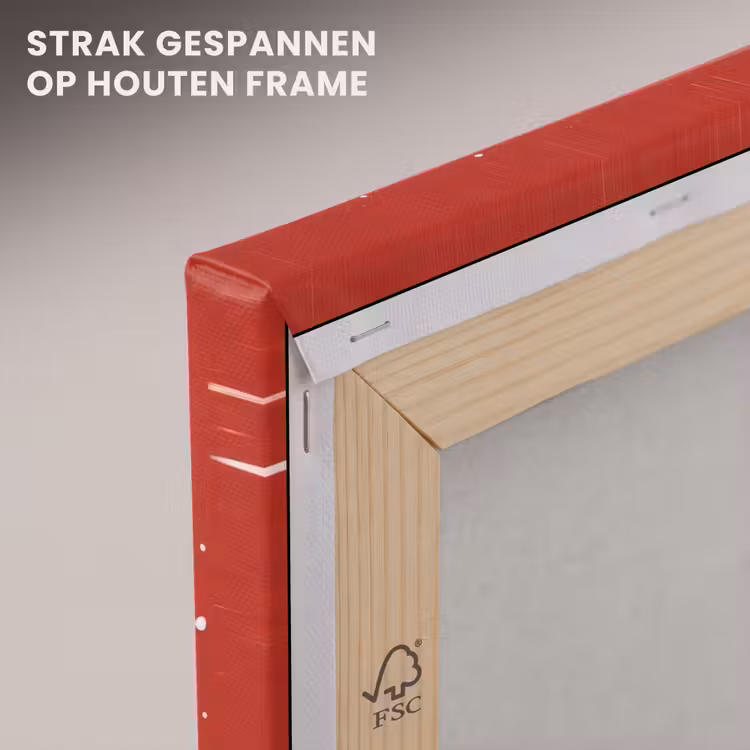 Canvas schilderij - Kerstgroet - Sneeuw - Rood — 7