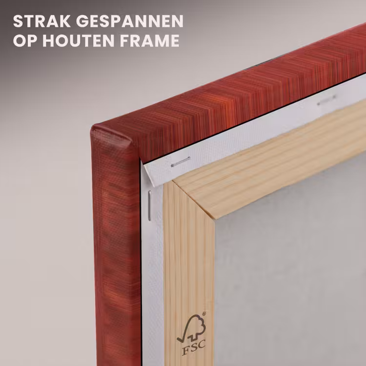 Canvas schilderij - Klassiek - Kerstgroet - Sneeuwpop - Rood — 7