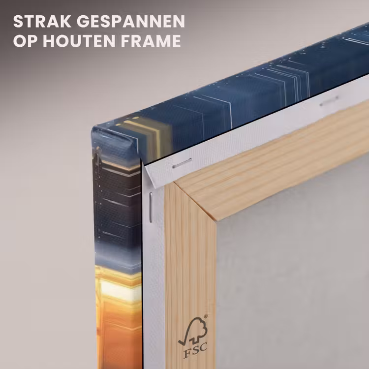 Canvas schilderij - Kerstman - Dorp - Hert - Donker — 7