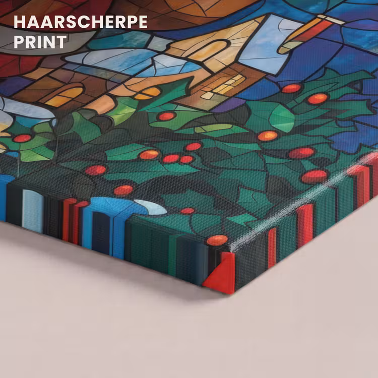Canvas schilderij - Kerstman - Glas - Kleurrijk — 5