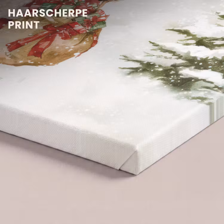 Canvas schilderij - Kerstman- Winter - Sneeuw - Wit - Rood — 5