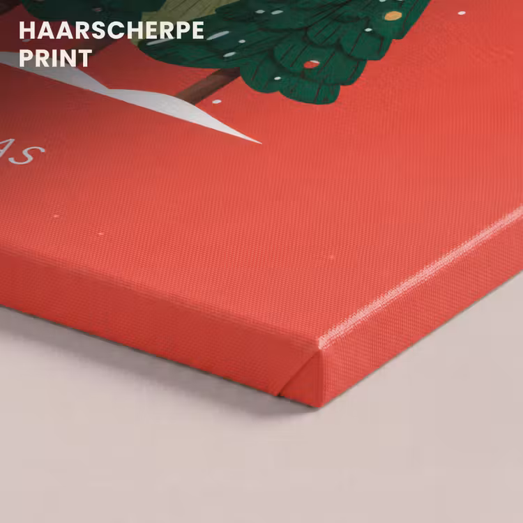 Canvas schilderij - Minimalistisch - Kerstbomen - Rood - Sneeuw — 5