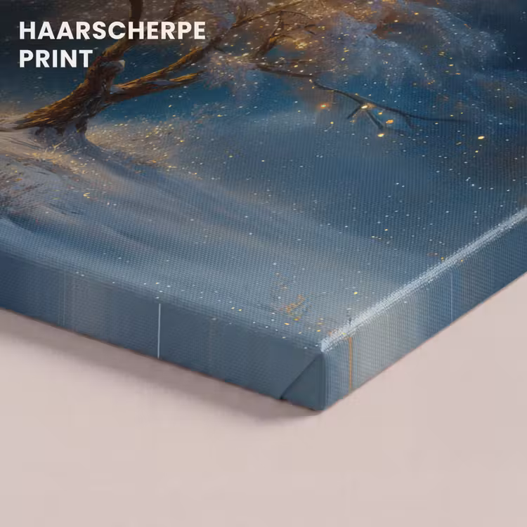 Canvas schilderij - Levensboom - Nacht - Donker - Blauw — 5