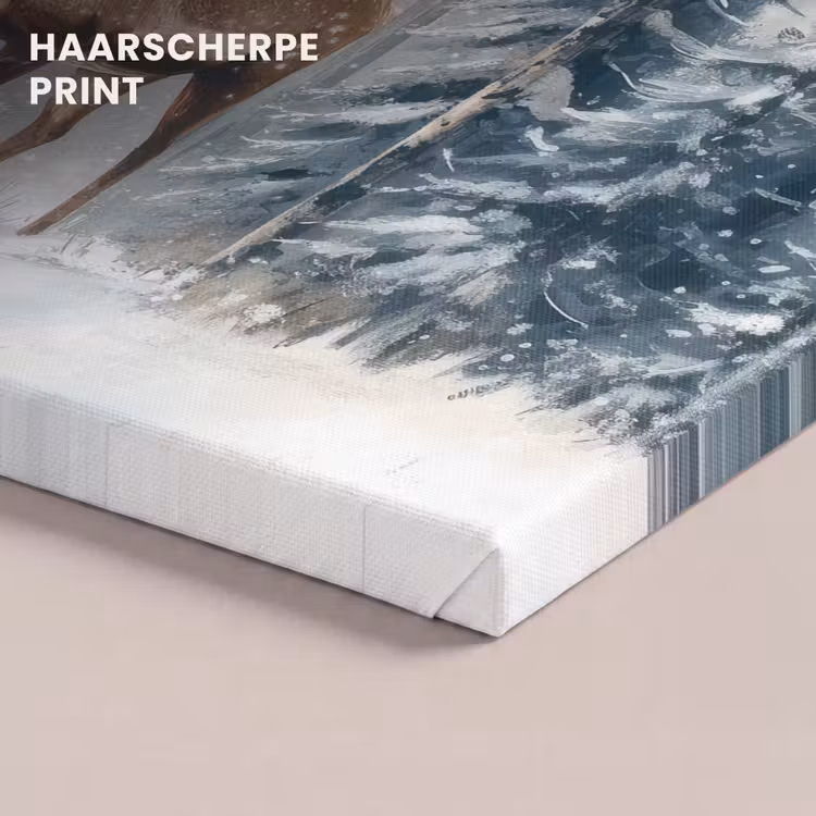 Canvas schilderij - Rendier - Sneeuw - Woud - Wit — 5