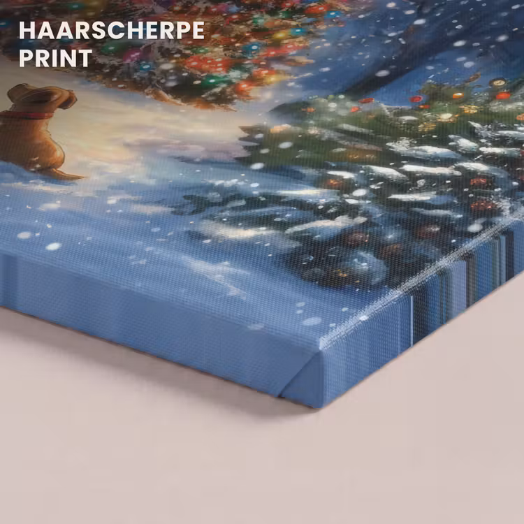 Canvas schilderij - Kerstwonder - Winteravond - Kleurrijk — 5