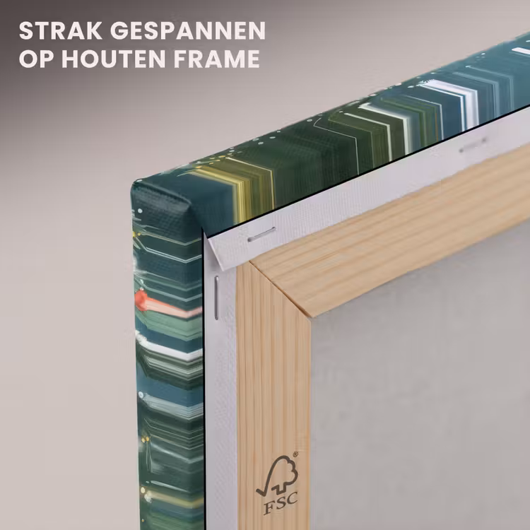 Canvas schilderij - Sneeuwpop - Kerstsneeuw - Groen - Rood — 7