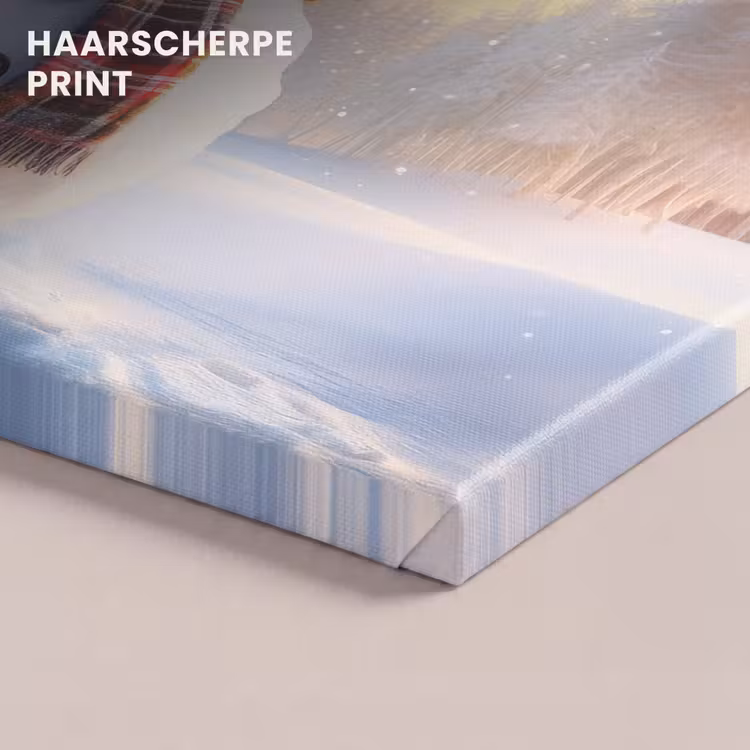 Canvas schilderij - Sneeuwpop - Zonsondergang - Wit — 5