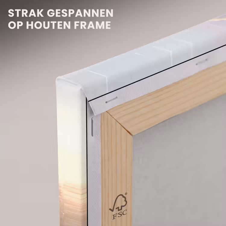 Canvas schilderij - Sneeuwpop - Zonsondergang - Wit — 7