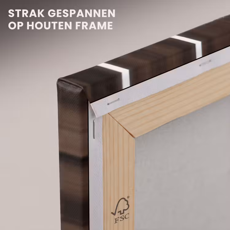 Canvas schilderij - Kalf - Oormerk - Houten stal — 7
