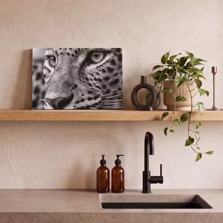 Canvas schilderij - Luipaard - Zwart - Wit - Oog — 4