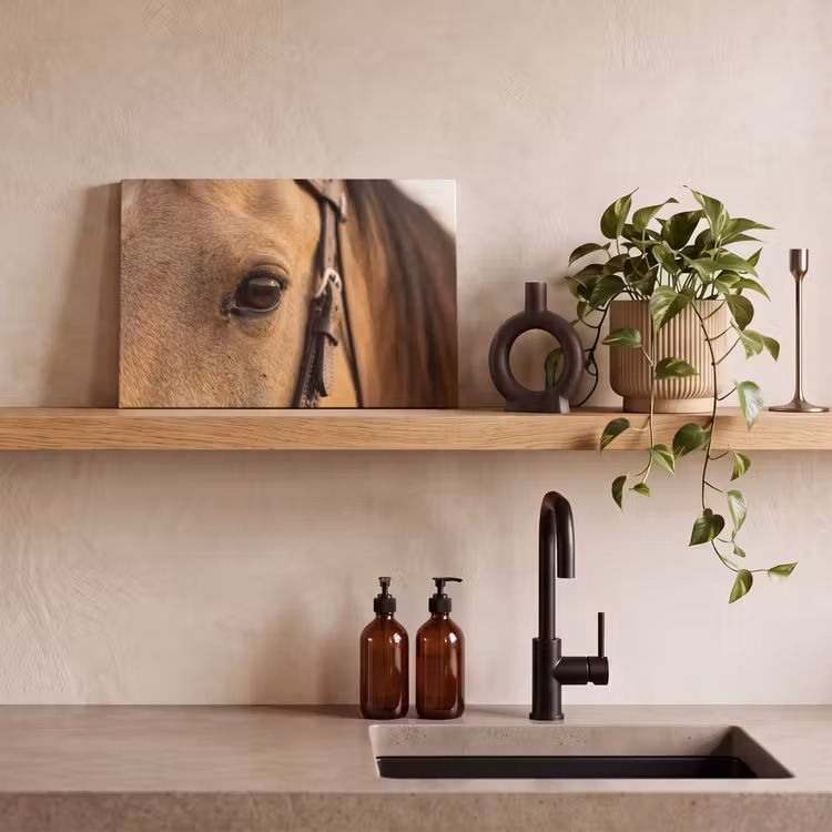 Canvas schilderij - Paard - Oog - Bruin — 4