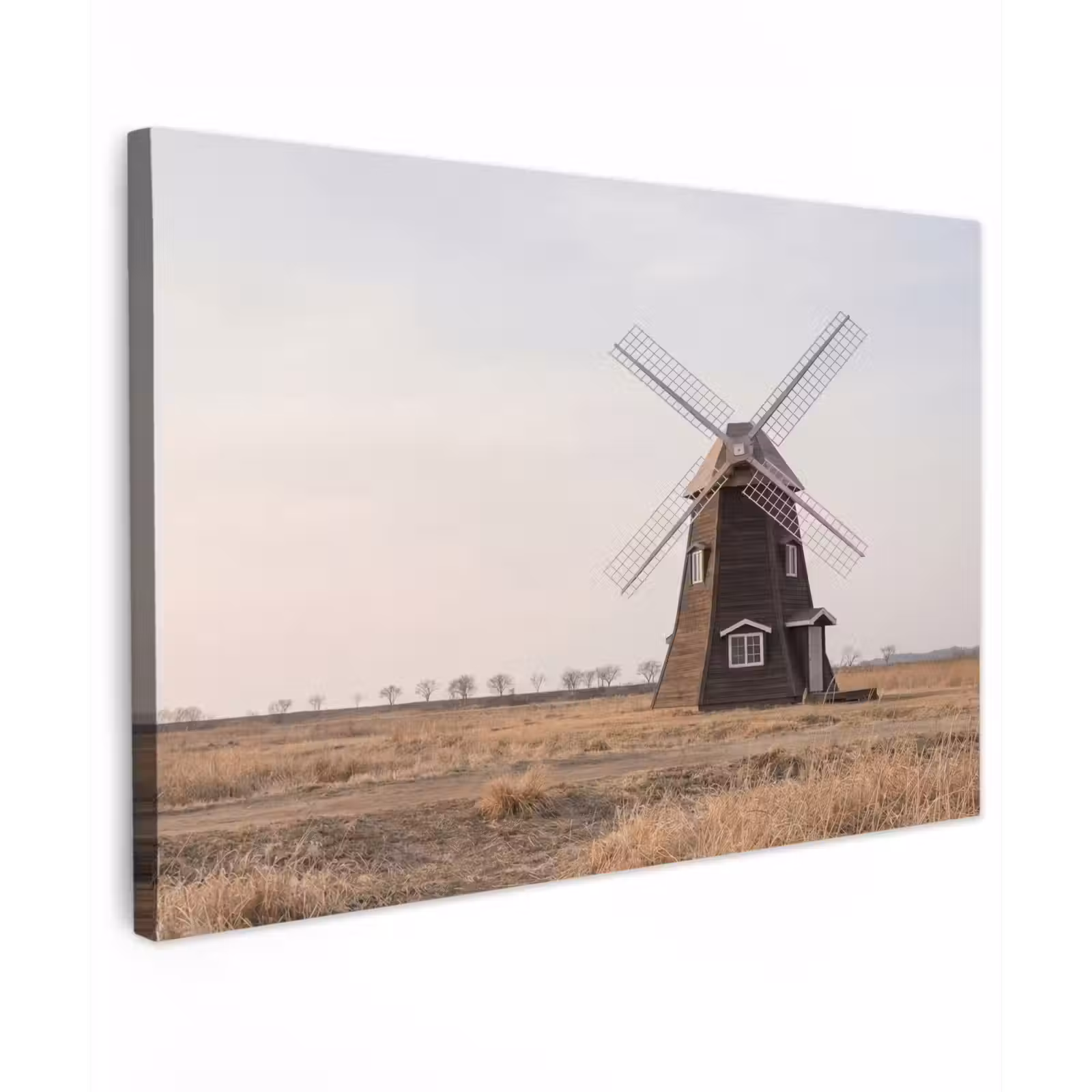 Canvas schilderij - Windmolens - Landschap - Veld — 1
