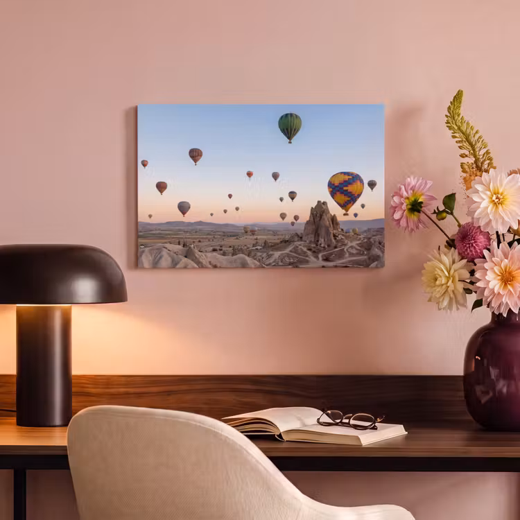 Canvas schilderij - Luchtballonnen - Rotsen - Zonsopgang — 6