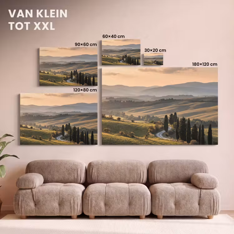 Canvas schilderij - Toscaans - Landschap - Heuvels — 8