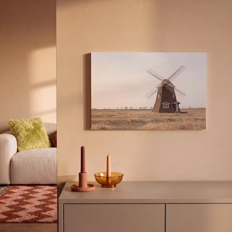 Canvas schilderij - Windmolens - Landschap - Veld — 2
