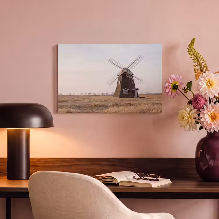 Canvas schilderij - Windmolens - Landschap - Veld — 6