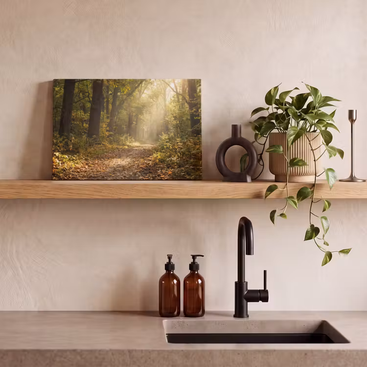 Canvas schilderij - Zonlicht - Bospad - Bomen — 4